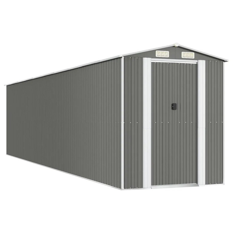 Remise de rangement en acier, gris, L 75,6 po x P 336,6 po x H 87,8 po