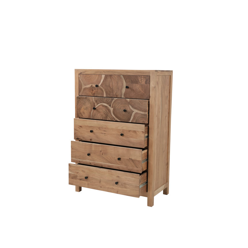 Commode 5 tiroirs en bois massif