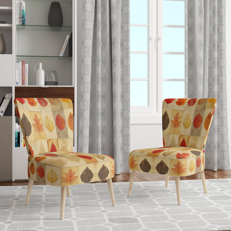 Chaise rembourrée Leaves - Autumn Leaves Collage, Side Chair Armless