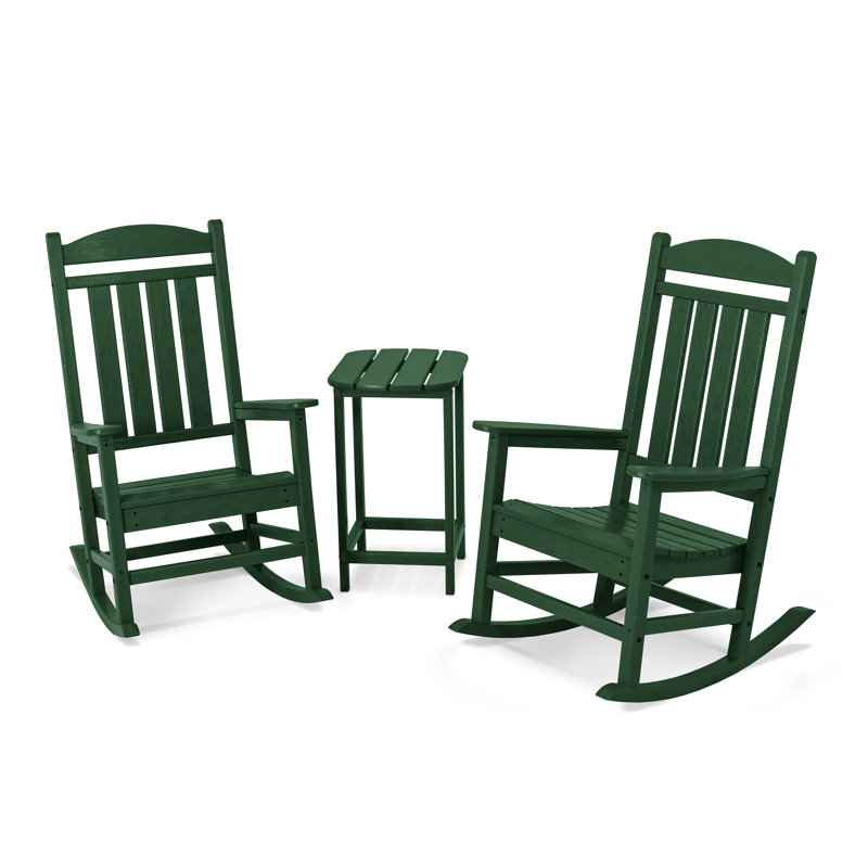 POLYWOOD Presidential Rocker 3-Piece Set, Green