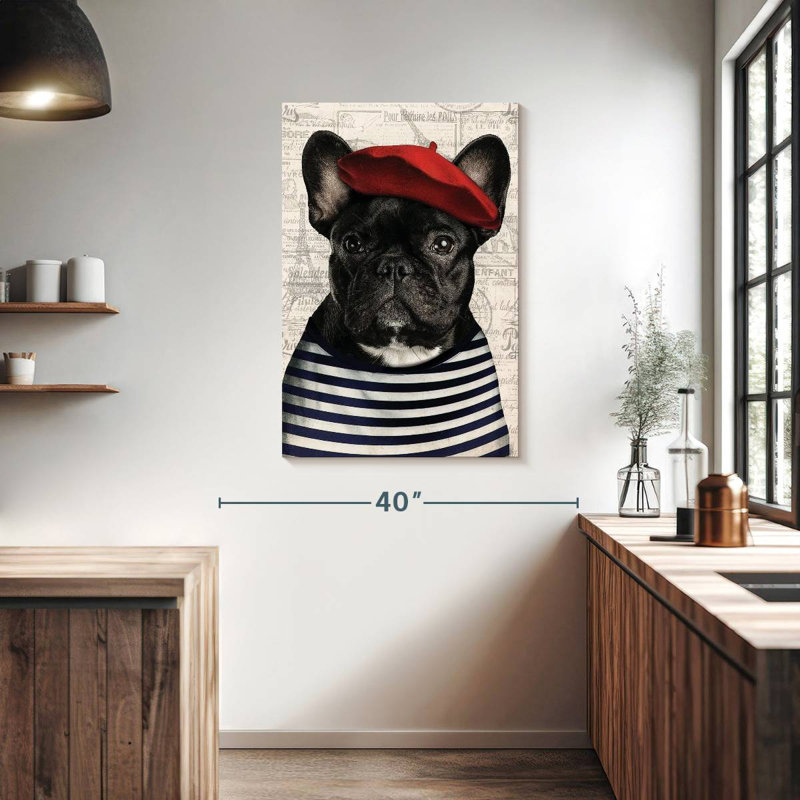 Adorable bouledogue français Brampt, H 39 po x l 26 po