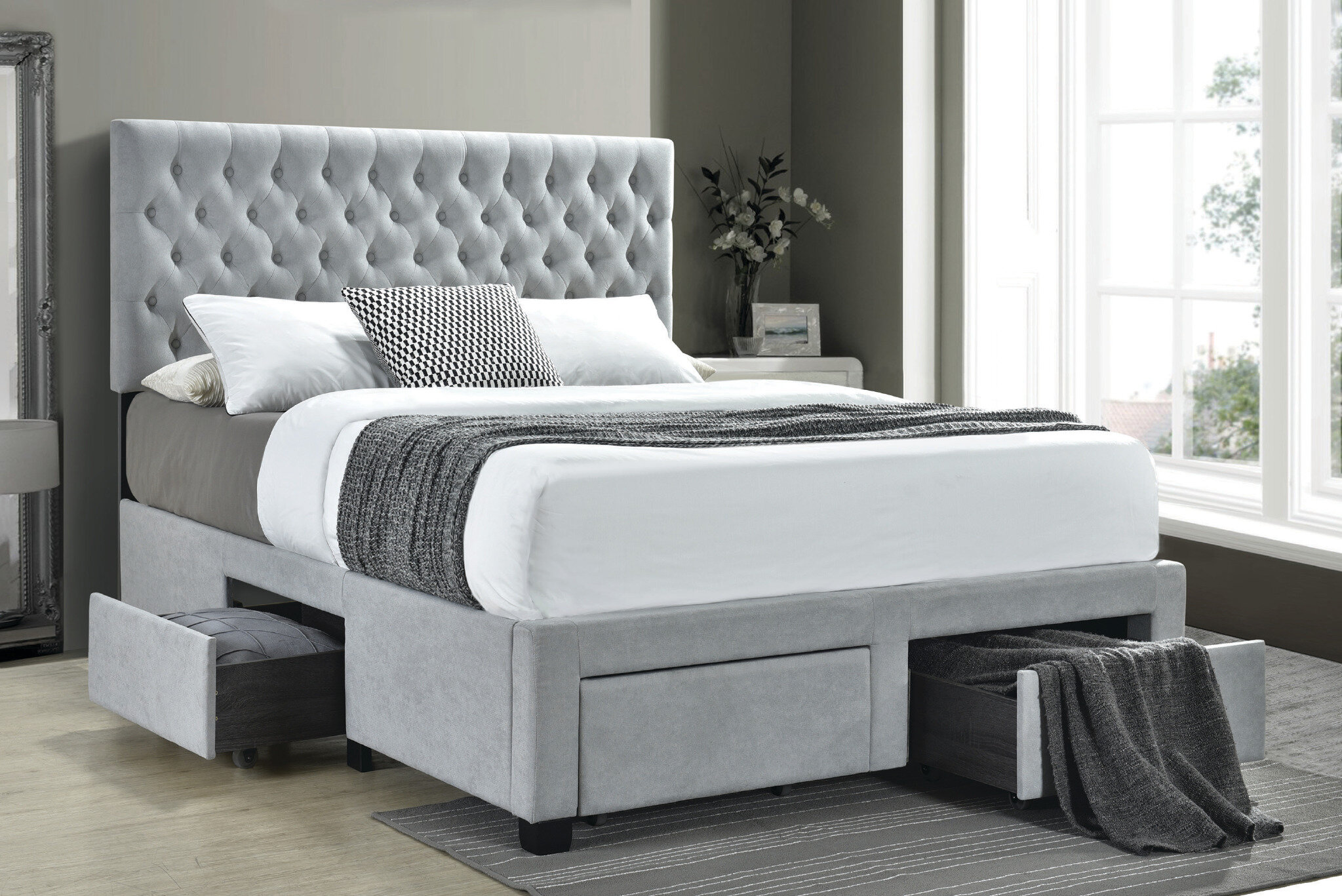 Latitude Run® Journey Tufted Upholstered Storage Platform Bed & Reviews ...