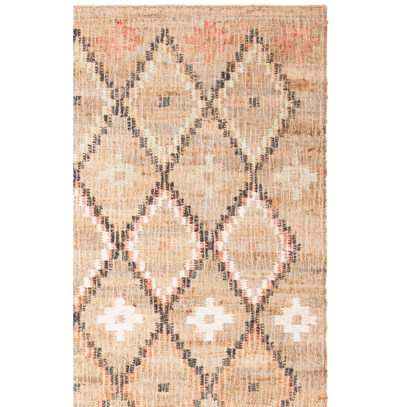 Heyman Hand Loomed Jute, Cotton Geometric Rug, Square 9'