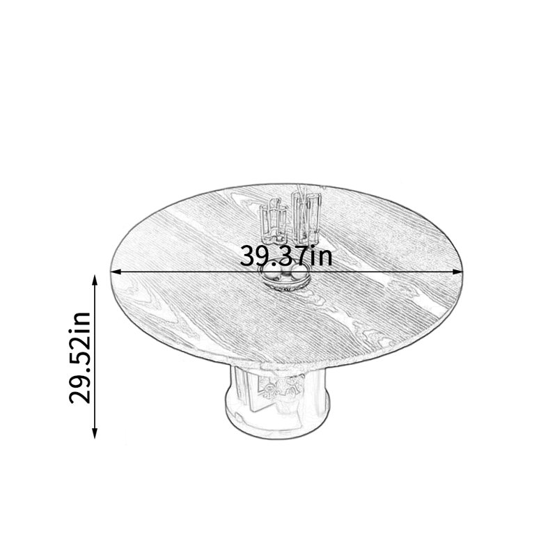 Black Practical Thick Ash Wood Storage Round Table, 29.52"H x 39.37"L x 39.37"W