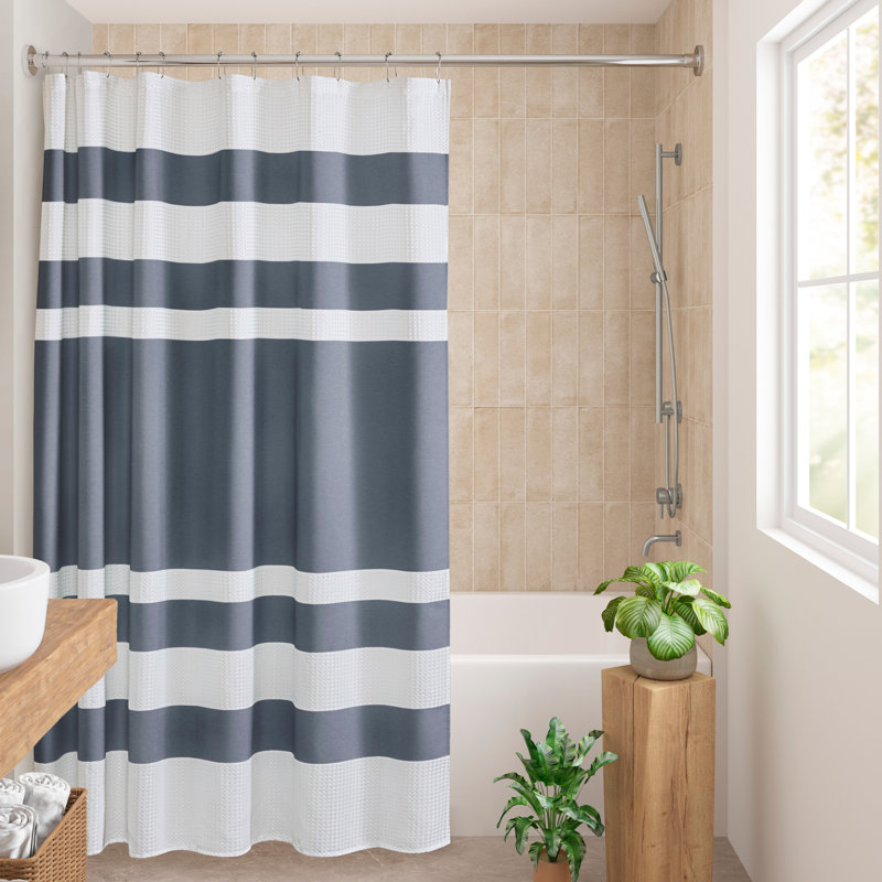 Spa Waffle Shower Curtain with 3M Treatment, 72"H x 72"W, Yellow