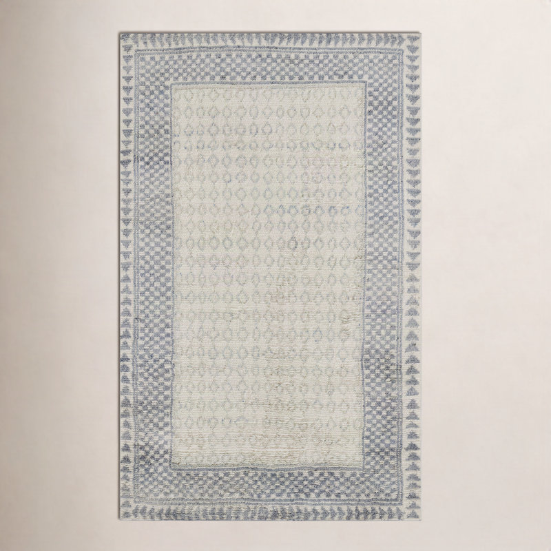 Wool Moroccan Area Rug, Rectangle 4' x 6'