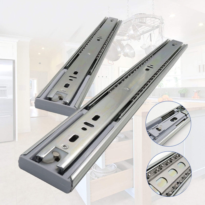 CABINETRTA Full Extension Drawer Soft-Closed Slides Side Mount 14 16 18 20 22 24 Inch Ball Bearing Metal Rails Track Guide Glides Runners Heavy Duty 99 Pound Load Capacity(5 Pairs, 20 Inch) (Set of 5)