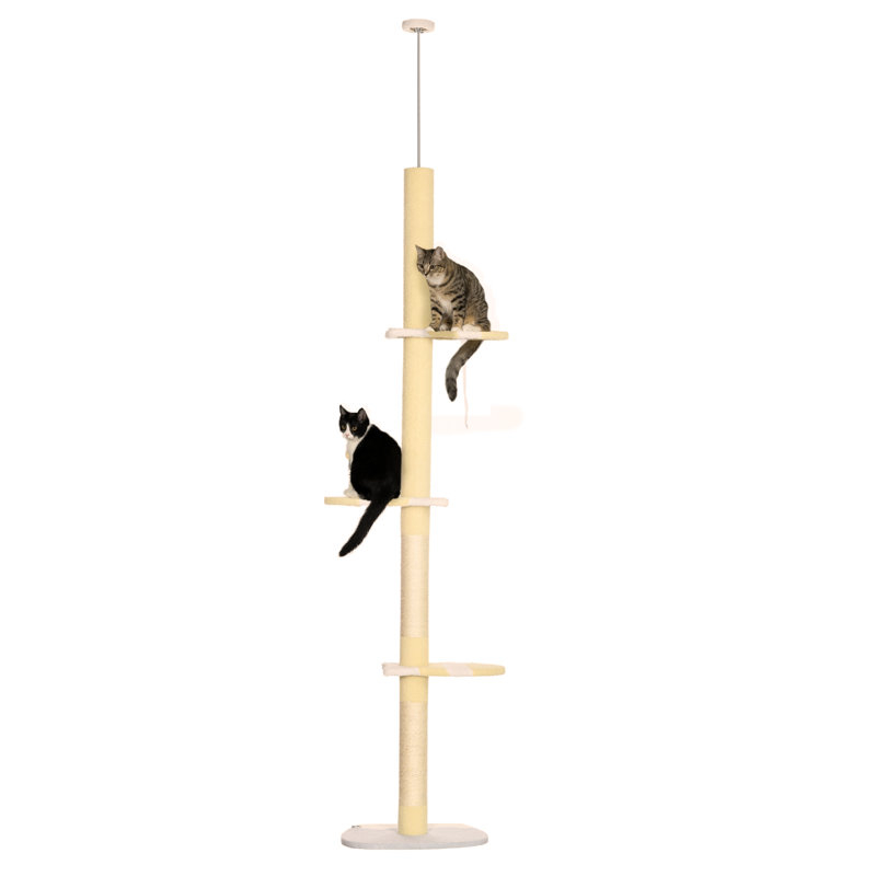 Emogene 102.25'' H Cat Tree, 102.25" H x 13.50" W x 18.50" L, Yellow