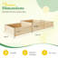 2-tier Solid Fir Raised Garden Bed With Mortise & Tenon Construction, 3-section Open-bottom Planter Box For Vegetables, Flowers & Herbs (142" × 49" × 24")