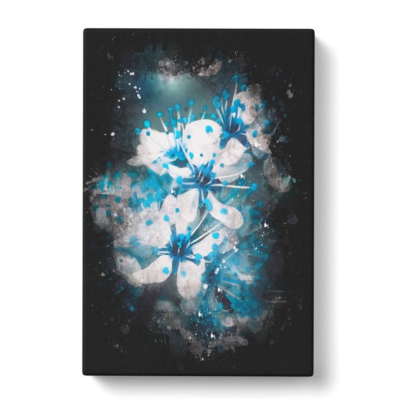 Blue Cherry Tree Flowers - Wrapped Canvas, 91cm H x 60cm W x 3cm D