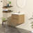 Goodyo 24" Wall-Mount Bathroom Vanity Cabinet With White Basin Sink Combo Floating, Walnut