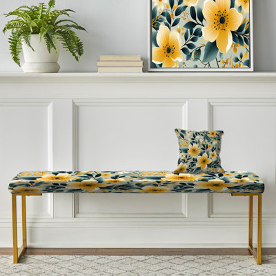 Banc rembourré or