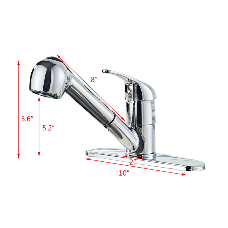Winado Pull Out Kitchen Faucet, Bright Silver
