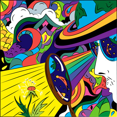 Bright Abstract Illustration by Saroutlander - Wrapped Canvas Print