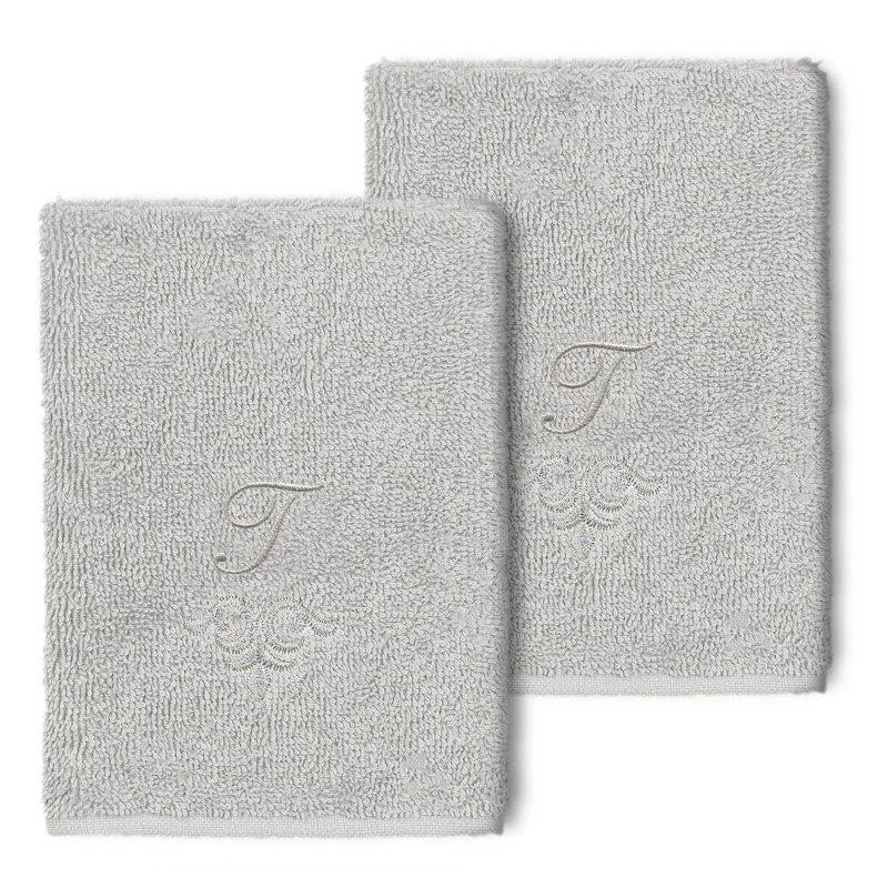 Monica Turkish Cotton Washcloth, Light Gray, T