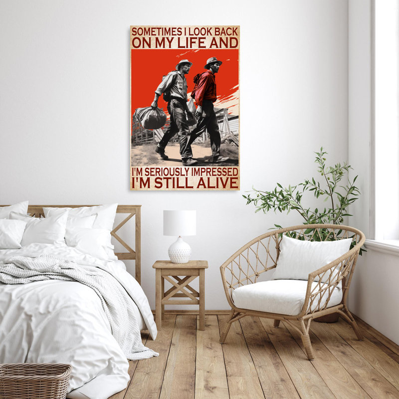 «Man Im Still Alive», impression rectangulaire 1 pièce «Man Im Still Alive», H 36 po x l 24 po x P 1,25 po