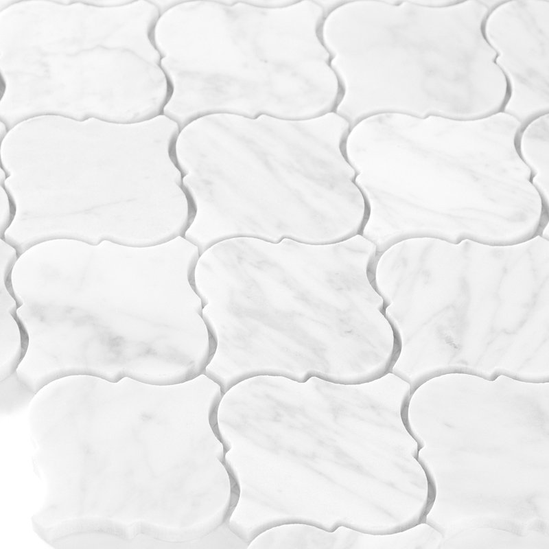 Carreau de mosaïque en marbre blanc Carrare