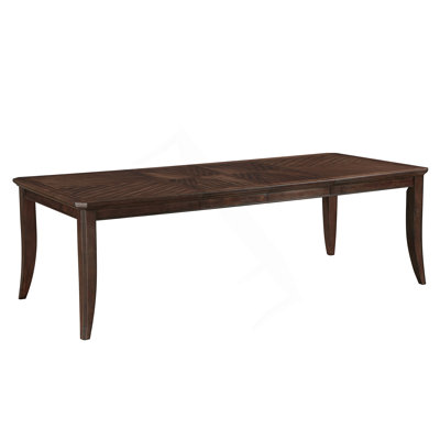 Traditional Dining Table With Extension Leaf, Rich Cherry Finish, Dark Walnut Inlay, And Spacious Seating For Elegant Gatherings