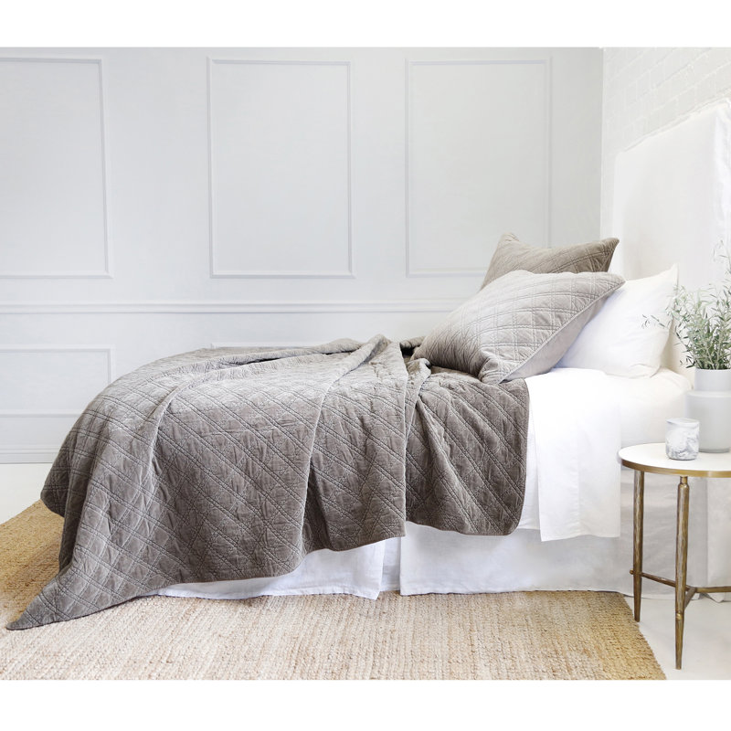 Brussels Coverlet, King Coverlet, Pewter