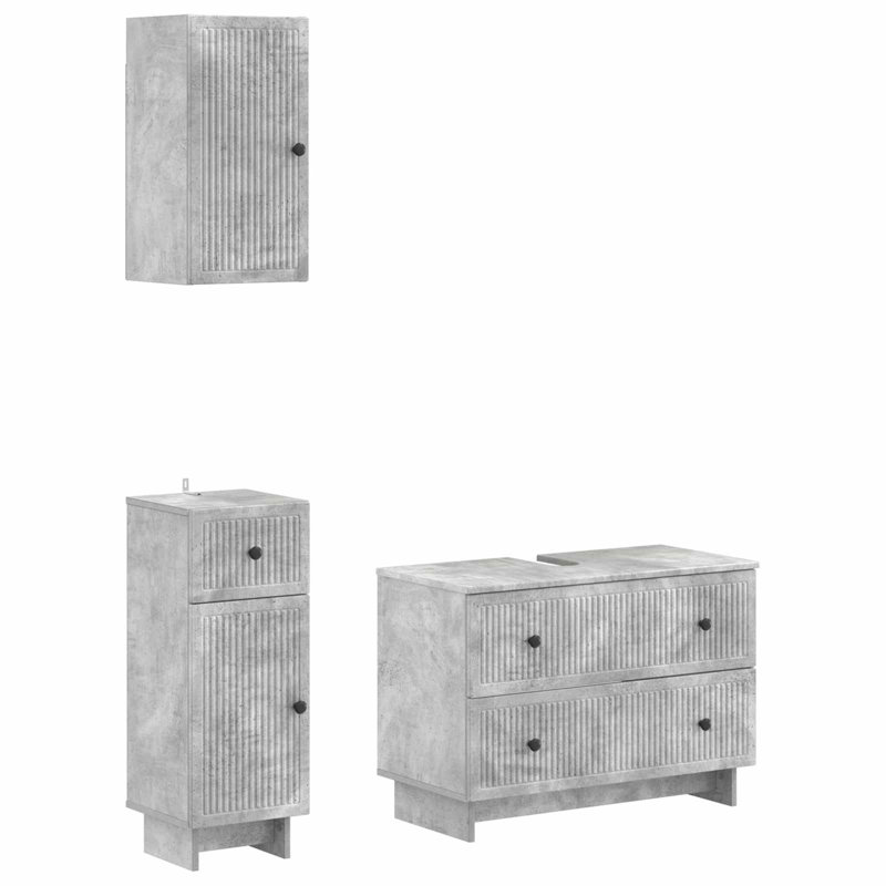 Bathroom Storage Furniture Set, Concrete Grey