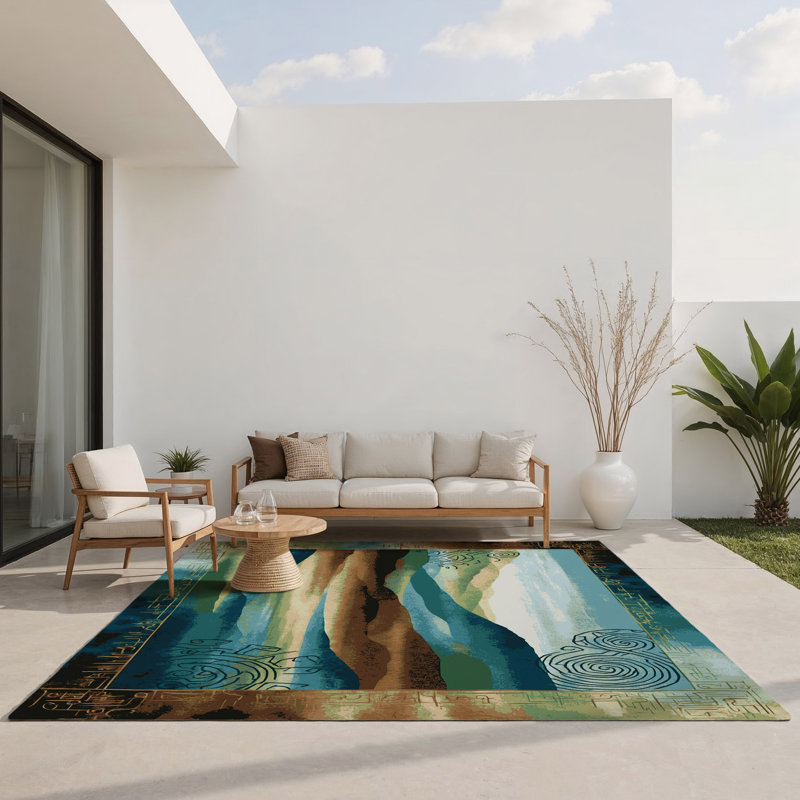 Tapis intérieur et extérieur Starry Ascent, Rectangle 1 pi 6 po x 2 pi 6 po