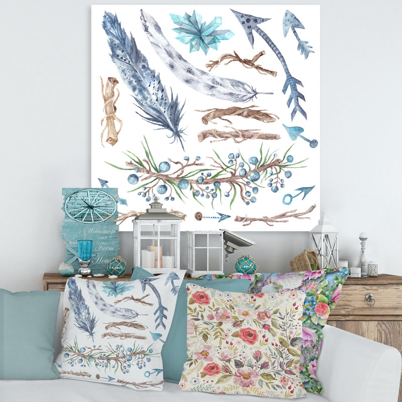 Forêt tribale - Impression sur toile, H 36 po x l 36 po x P 1,5 po, Toile tendue