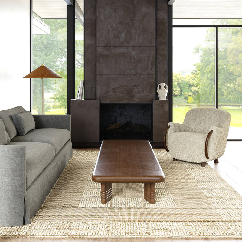 Ivory Textured Jute and Wool Rectangular 8' x 10' Area Rug