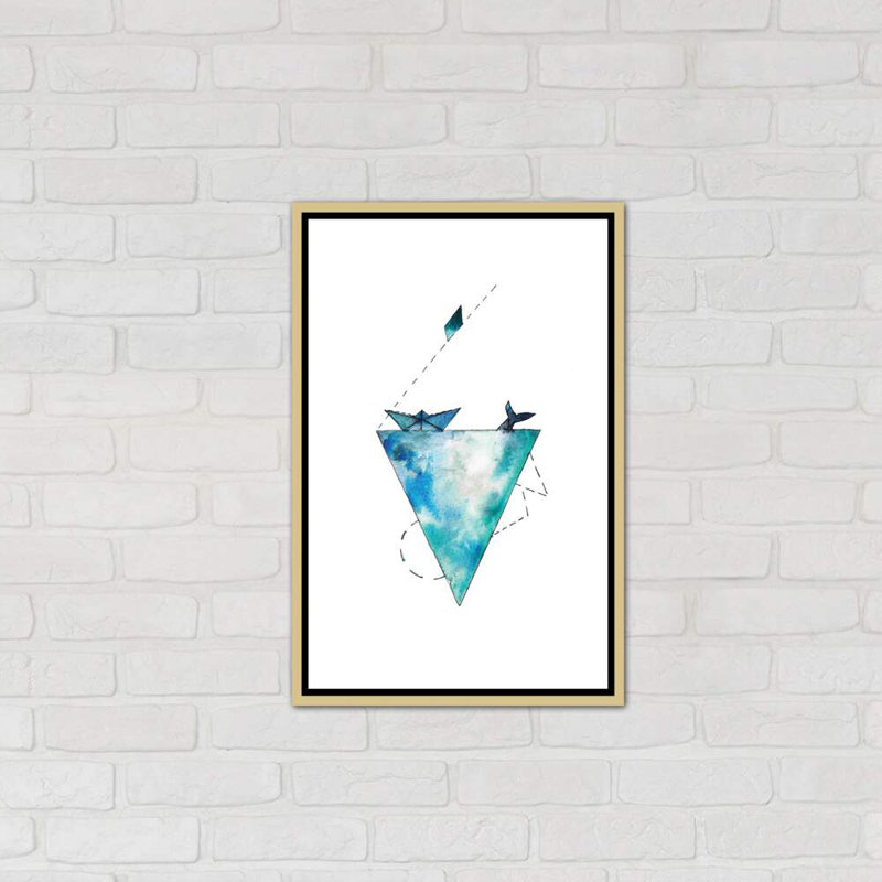 Art pour bateau, Toile encadrée d'or, H 26 po x l 18 po x P 1,5 po