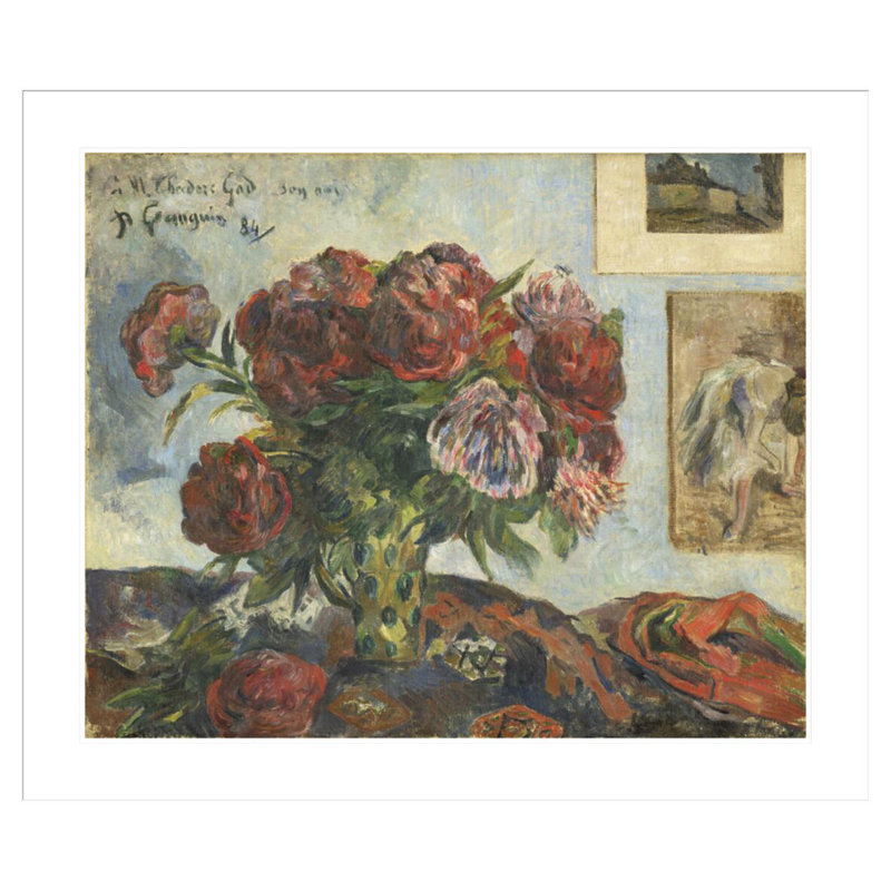 Nature morte avec pivoines par Paul Gauguin - Estampe numérique encadrée, H 33,5 po x l 39,52 po