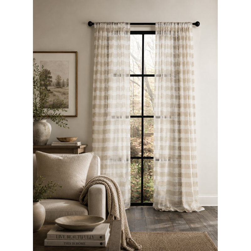 Haleema Semi Sheer Curtain Single Panel, 54" x 63"