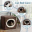 Maison pour chat PETMAKER - Lit intérieur avec coussin en mousse amovible - Tente pour chiots, lapins, cochons d'Inde, hérissons et autres petits animaux - Brun foncé-27308308