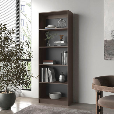 Bibliothèque avec rangement ouvert et 5 tablettes