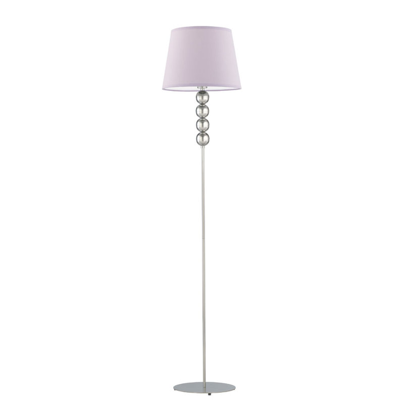 Sachso 174cm Traditional Floor Lamp, Light Violet, Silver