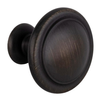 Bouton d'armoire rond Brixwell BX5467881 Reflection, 1-1 / 4 po de diamètre, projection de 1-1 / 16 po, zinc, finition bronze romain