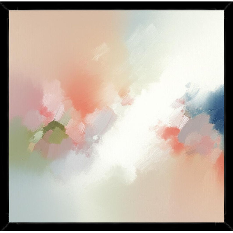 «Abstract Pastel Dreamscape», art mural encadré sur toile, 16" H x 16" W, Black