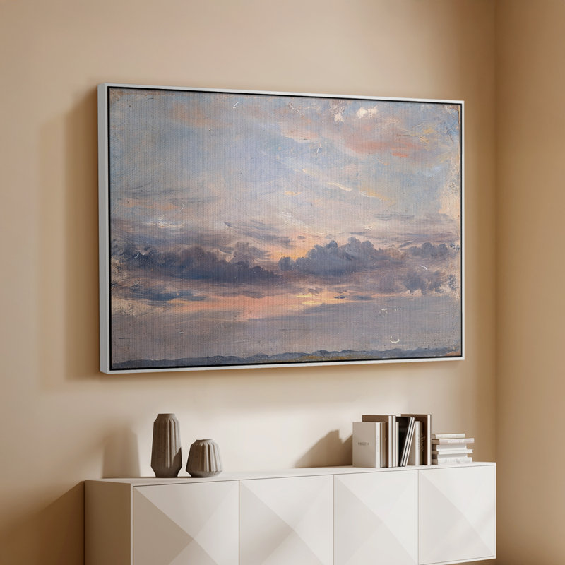 Étude de nuages, coucher de soleil, v. 1821-1822 - John Constable - Toile tendue avec châssis encadrée, 26 x 40, Blanc