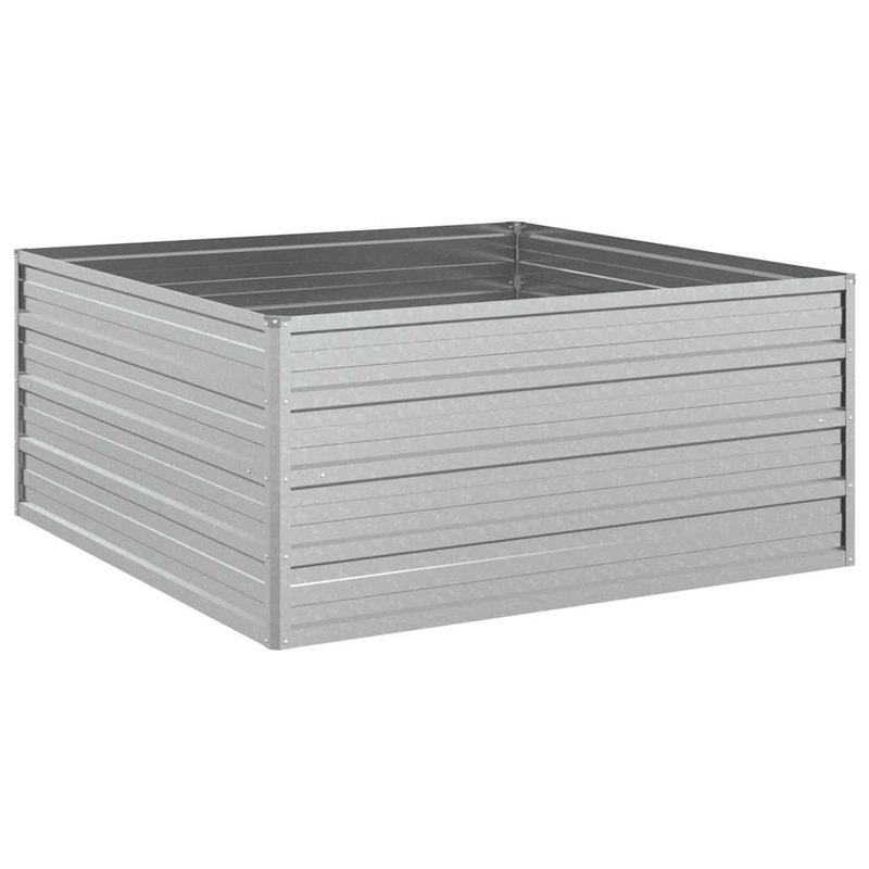 Kavneet Raised Garden Bed Raised Flower Bed Galvanized Steel Planter Silver, 17.7" H x 39.37" W x 39.37" D