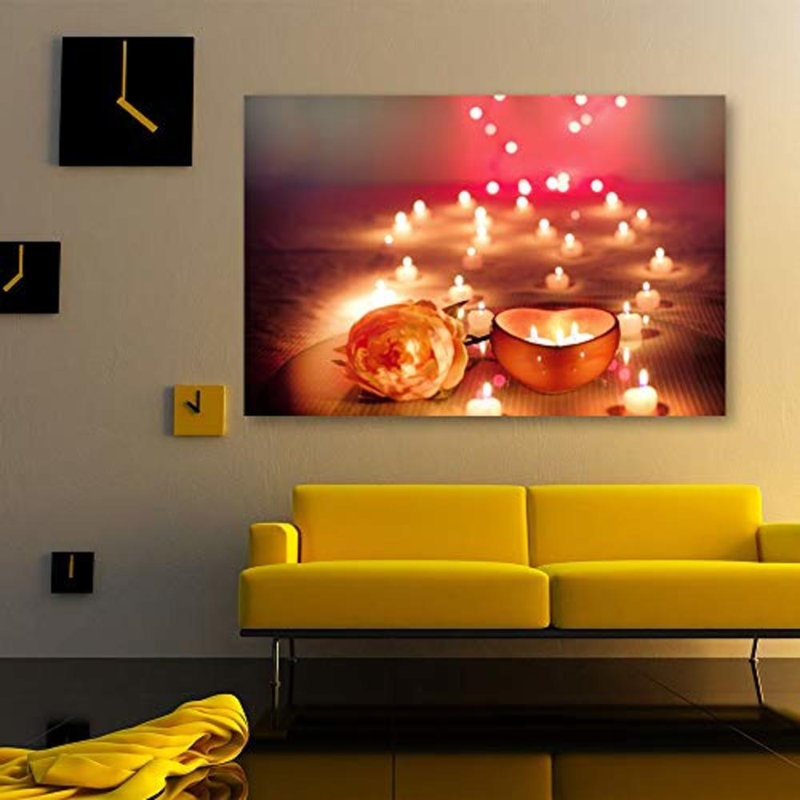 Christmas Candles For Celebration X04 - Photographie sur toile tendue, H 32 po x l 48 po