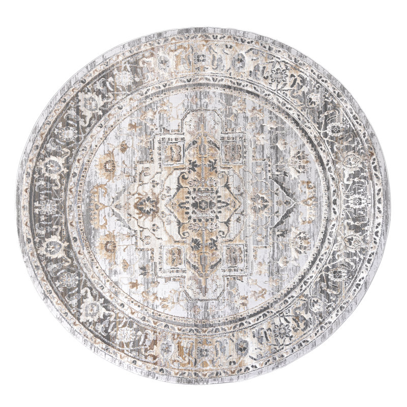 Huibert Abstract Indoor Rug, Round 7'10"