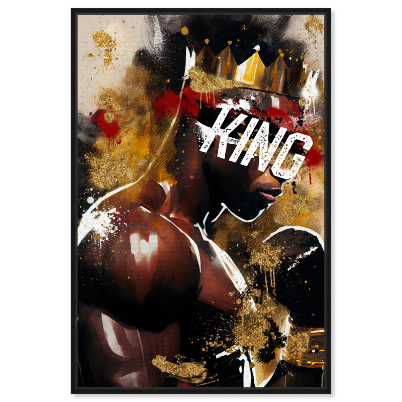 Affiche de boxe «Gym King» par Art Remedy, H 46 po x l 31 po, Cadre noir