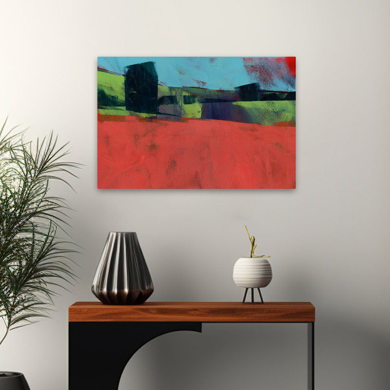 Herefordshire - art abstrait de paysages, H 16 po x l 24 po