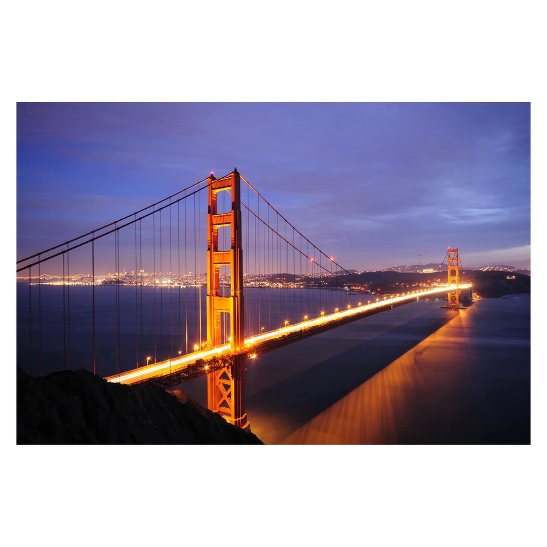 Matt Fototapete Golden Gate Bridge bei Nacht 1,9 m x 288 cm