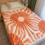 Jeté rétro Sunburst, couverture confortable moelleuse orange et crème pour canapé, canapé, chambre à coucher, salon, décoration intérieure-134396676