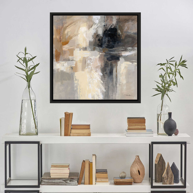 "Wings" par Silvia Vassileva, reproduction sur toile dans un cadre flottant noir, H 21,5 po x l 21,5 po