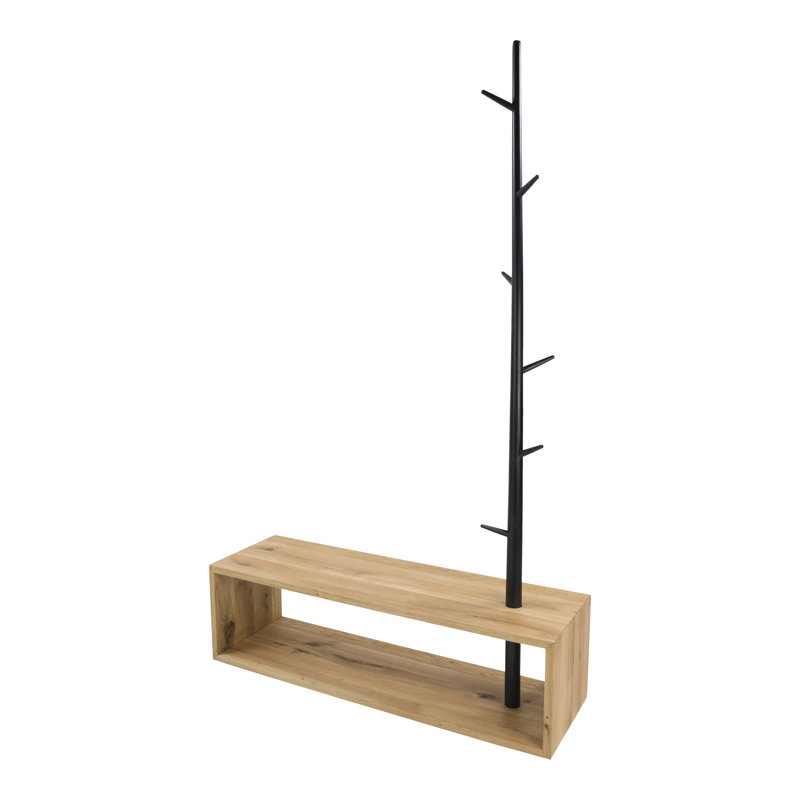 Mines Solid Wood Freestanding Coat Rack