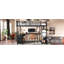 Lit mezzanine en métal avec garde-robe et bureau en forme de L, lit mezzanine simple de taille XL avec cubes de rangement et tablettes