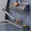 Brosse à récurer 3-en-1 à manche long, balai à raclette pour nettoyage, brosse à poils rigides rotatifs à 180 ° pour béton, carrelage, mur, terrasse, patio
