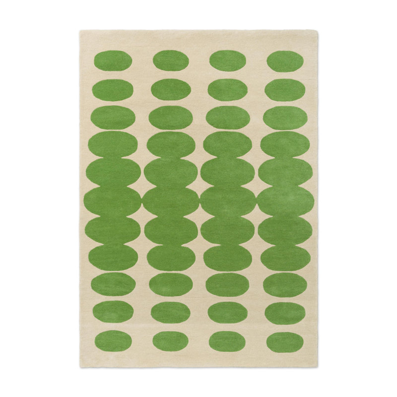 Hand Tufted Wool Geometric Area Rug, Rectangle 5'3" x 7'6"
