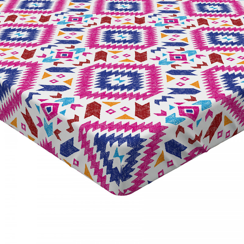 Drap d’ajustement géométrique tribal, Drap-housse de taille double