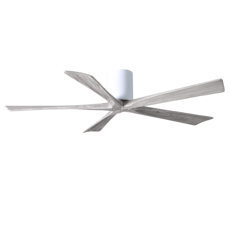 Ventilateur à pales encastré 5 pales Irene, Blanc brillant, Ton bois de grange, Finition du boîtier du ventilateur